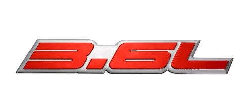 Erpart 3.6L Liter Embossed Red On Highly Polished Silver Real Aluminum Auto Emblem Badge Nameplate Compatible With Jeep Chrysler Dodge Volkswagen Fiat #TOP2