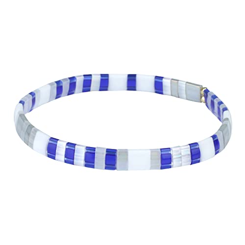 Bracelets de perles tila bleu 12J KELITCH d'amitié