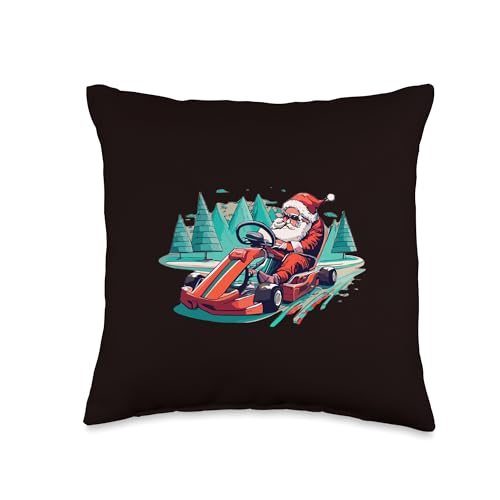 christmas pattern, crazy santa claus Santa Claus in a go-cart