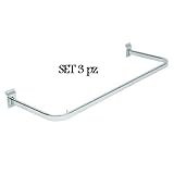 Dimensioni: cm90x30p CENTRO NEGOZI RETAIL AND OFFICE SOLUTIONS Appenderia per Pannello Dogato/Set 3 Pezzi/Lunghezza cm90 / Cabina Armadio/Negozio/Arredo