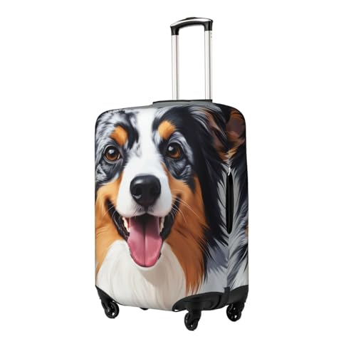 Travel Luggage Cover, Elasticity Zipper Closure Luggage Suitcase Cover, Anti-Scratch Washable Baggage Protector Bag - Fits 19-32 inch Luggages (Animal Australian Shepherd)2