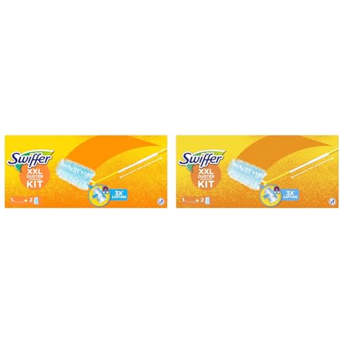 Swiffer Staubmagnet XXL (Handgriff + 2 Tücher) Staubwedel Ideal Gegen Staub, Tierhaare & Allergene (Packung mit 2)