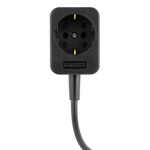 REV Strommessgerät, Zwischenzähler mit Stecker f. Steckdose, ungeeicht, 1,5m, schwarz