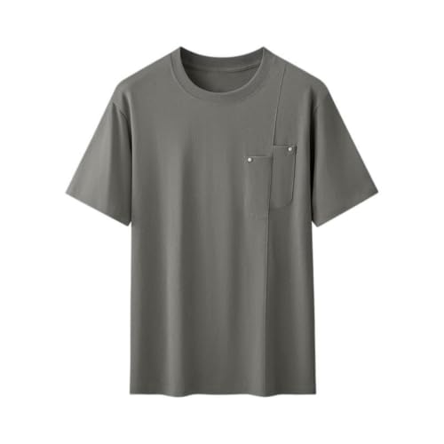 T-shirt manches courtes homme coton ample col rond patchwork casual