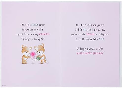 Cute Birthday Card Wife - 9 x 6 inches - Piccadilly Greetings