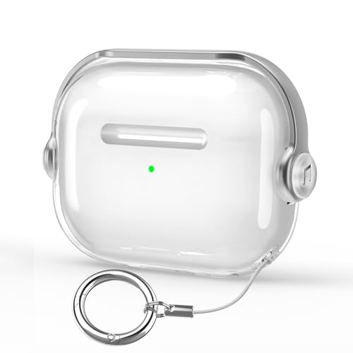 HEIGKOIK AirPods Pro ��3���� �P�[�X 2025�N���� �G�A�|�b�Y�v��3 �J�o�[ TPU �N���A ���� ���ϖh�~ ���b�N�t�� LED�C���W�P�[�^�[�� �ϏՌ� �����h�~ �J���r�i�t�� �g�ѕ֗� �X�^���h�@�\ ���C�����X�[�d�Ή� �������