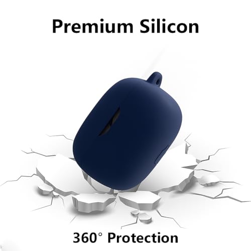 Image of LIRAMARK Silicone Cover Case with Carabiner Compatible with JBL Wave Beam 2 (2024) (Midnight Blue)