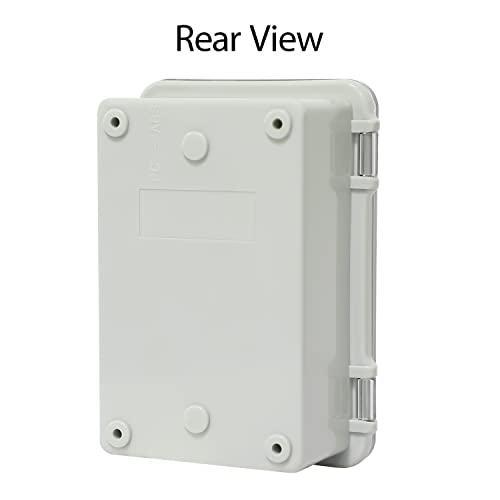 LMioEtool ABS Plastic Dustproof Waterproof IP65 Junction Box Hinged Shell Universal Electrical Project Enclosure Gray, with PC Transparent Clear Cover 5.9 x 3.9 x 2.8inch(150 x100 x70mm)