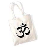 yogatasche om Stylischer Om Shopping Bag für jede Shopping-Tour: Der Huuraa Baumwollbeutel aus 100% Baumwolle überzeugt mit einem modernen Look und einer praktischen Größe von 10 Litern.