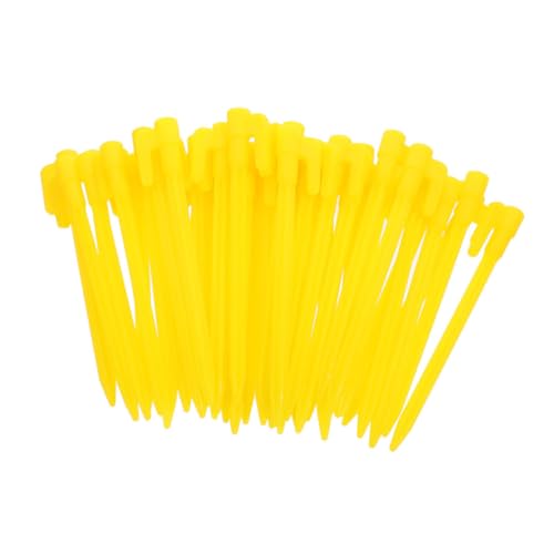 ibasenice 40 Piquetas para Tienda De Campaña Estacas para Jardín Ganchos Resistentes Estacas para Lona ​​Estacas De Anclaje De Plástico Estacas De Plástico PP Amarillas
