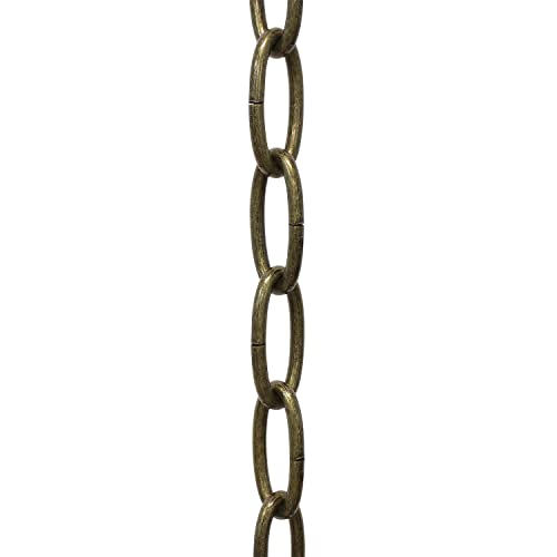 Image of RCH Hardware CH-ST63-U57-AB Steel Chandelier Chain 3 Gauge, Antique Brass (1 Foot)