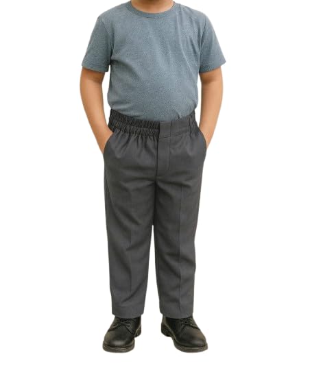 Image of School Uniform Trousers for Boys and Girls, Formal Regular-Fit School Pants, Comfortable, Durable Fabric for Daily School Wear.