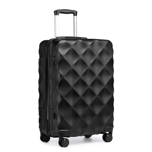 24 Medium Suitcase 4 Wheels ABS+PC Lightweight Medium Luggage Suitcases 20kg Check in Hold Luggage with TSA Lock
