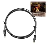 1.5M Optical Audio Cable,Digital Audio Fiber Optic Cables,Effective Fibre Audio Cable,Digital Optical Cable for Soundbar to TV,Tv Fiber C/able to Boost Clarity,Durable Speaker C/able for Home Theater