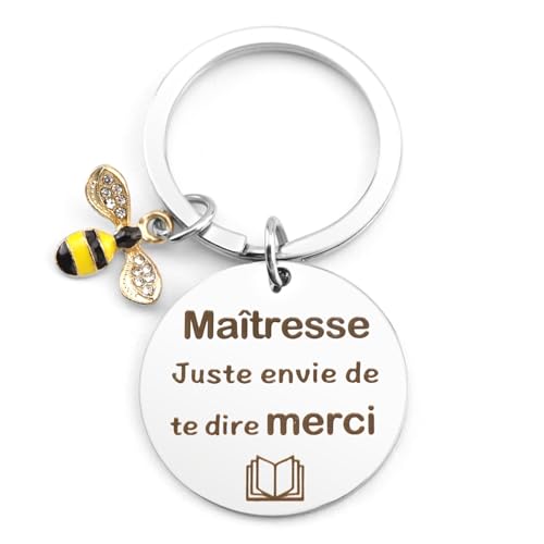 Cadeau Maitresse D'école - Porte Clef Professeur Avec Merci Fin D'année - Thanksgiving