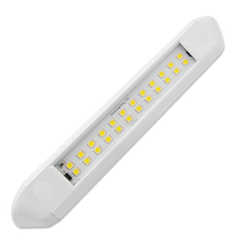 RV Lights Exterior, 12V Low Voltage LED Trailer Light White Aluminum Housing 10" Awning Lights for RV Camper Truck Tiny-House, 5.4 Watts 350lm 7000K White Lighting Surface Mount, 1-Pack