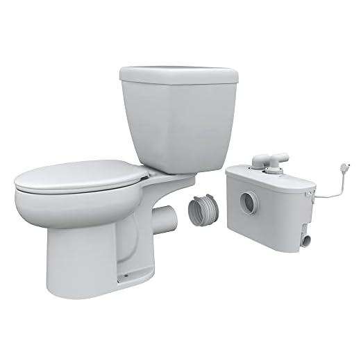 Zoeller Qwik Jon Premier Upflush Sewage Grinder Pump System - ADA Compliant Elongated Bowl with Decorative Tank -60 Hz – Quiet, Preassembled, Stainless Steel Vortex Impeller - 201-4000