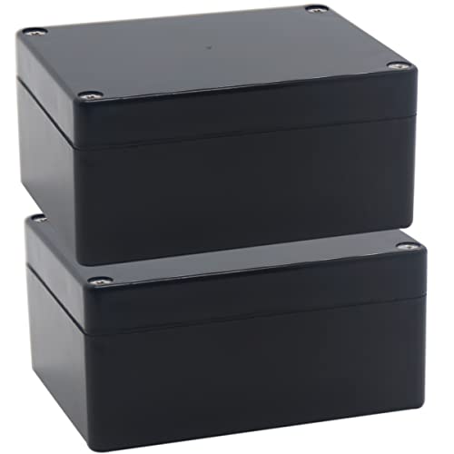Image of Watertight Junction Box, IP67 Waterproof Project Box Durable ABS Plastic Electronic Enclosure Case for DIY Electrical Project Black 4.53 inch x 3.54 inch x 2.17 inch(115 x 90 x 55 mm) 2Pcs