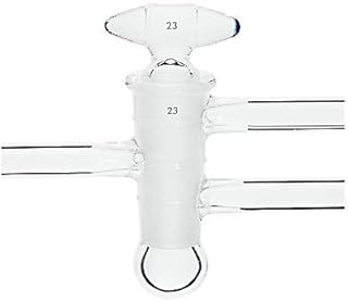 Chemglass CG-474-02 Series CG-474 Stopcock, Double Oblique, Hollow Glass Plug, High Vacuum, 4 mm Bore, 16.2/56 Plug Size, 10 mm OD Sidearms
