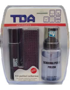 Kit Pulisci Schermo Ideale Per Tv Led E Lcd, Monitor Di Computer, Telefono, Laptop E Ipad - Include Un Flacone Spray Due Panni In Microfibra E Spazzol