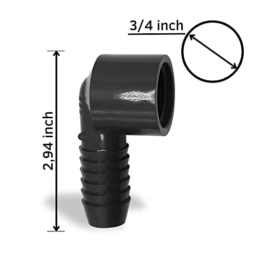 Pvc 90 Degree Hose Elbow Barb Connector - 3/4 Inch Insert X 3/4 Inch Fnpt Hose Barb Fitting - Pvc 90 Degree Elbow Hose Barb Fittings For Tubing Hose Water Line - Sch 40 Barbed Hose Fitting #TOP1