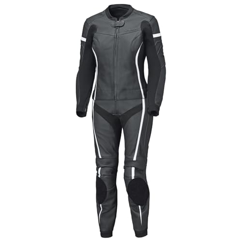 Held Spire 2 - Lederkombi 2 teiler Damen - Soft-Rindsleder - Schutzkleidung AAA - CE zertifiziert EN 17092:2020 - Motorrad Schutzkleidung mit Level 2 - D3O Protektoren - Schwarz-Weiß - Größe 42