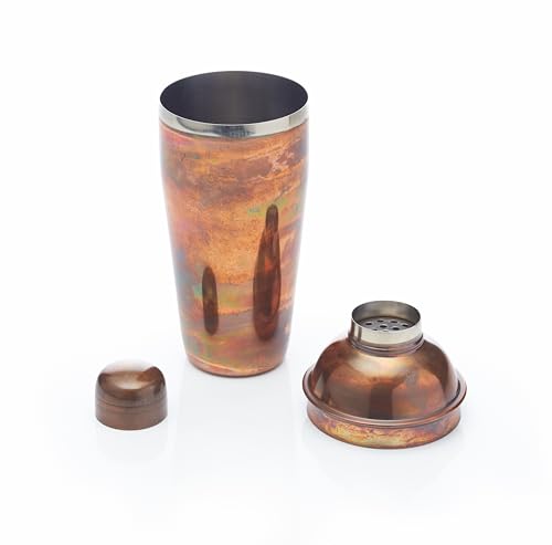 KitchenCraft BarCraft Coctelera de Acero Inoxidable con Decoración de Cobre 700 ml 9 cm x 9 cm x 24 cm