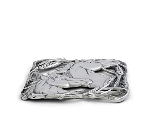 Arthur Court 040662 Designs Aluminum Horse With Wheat Trivet Hot Pans Pots Dishes Or Teapot 8 Inch Diameter cover