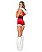 Fashion Queen Women Christmas Miss Santa Costume Red Charming Backless Hooded Jumpsuit (One Size, Red)