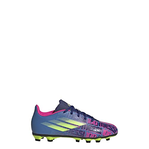 adidas X Speedflow Messi.4 Flexible Ground Cleats Soccer (Little Kid/Big Kid) Victory Blue/Shock Pink/Solar Yellow 4.5 Big Kid M