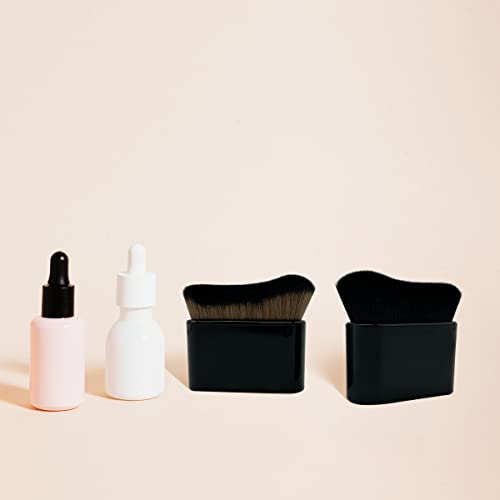 zhuohai 2PCS Body Tanning Brush Siren Makeup Brush ，Large Kabuki Foundation Body Makeup Brush for Fake Tan Face,Body & Leg Makeup(Matte Black)