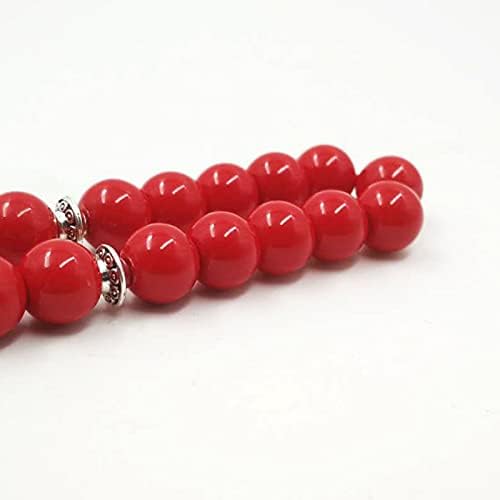 Women's Tasbih Natural Red Stone Muslim Prayer Beads 33 45 66 99 Misbaha Rosary Bead Islamic Eid Gift (10mm x 99beads)