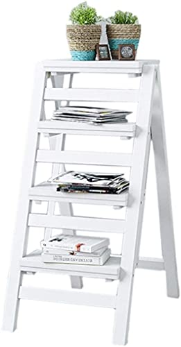 Bibliothèque pliable et chaise d'échelle en bois à usage multiple - 2