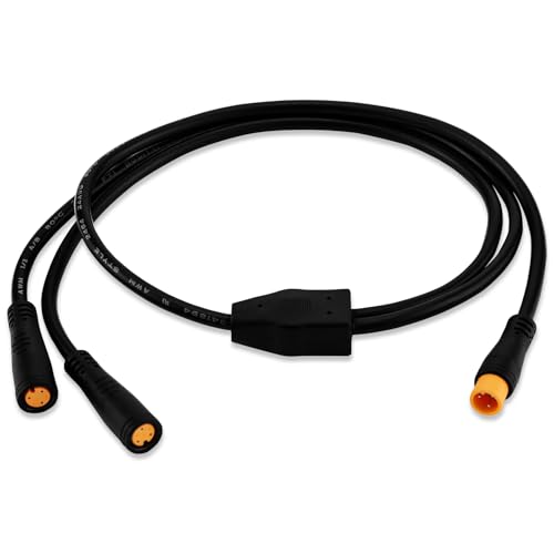 baluoqi Electric Bike 1T2 Cable Y-Splitter Extending Wire with Waterproof 3 Pin Connector Extension Cable for Ebike Light, Gear Sensor and Brake in Ebike Conversion Kit