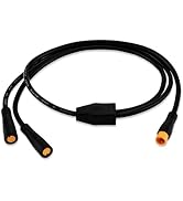 baluoqi Electric Bike 1T2 Cable Y-Splitter Extending Wire with Waterproof 3 Pin Connector Extensi...