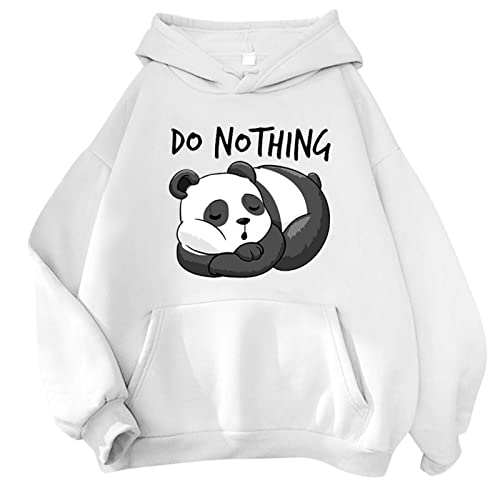 FKoexedsny Sudadera con capucha polar Tech polar con bolsillos Oversize suéter de invierno cálido chic barato Streetwear sudaderas con capucha s y s para mujeres, blanco, L