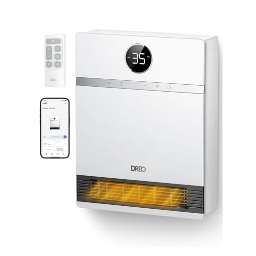 Dreo Inteligente Calefactor Bajo Consumo, Oscilación de 30°, 2000W Termoventilador Electrico, Calefactor Baño Pared, Termostato Ajustable, Control Remoto, 24H Temporizador, Instalación Sencilla, Alexa