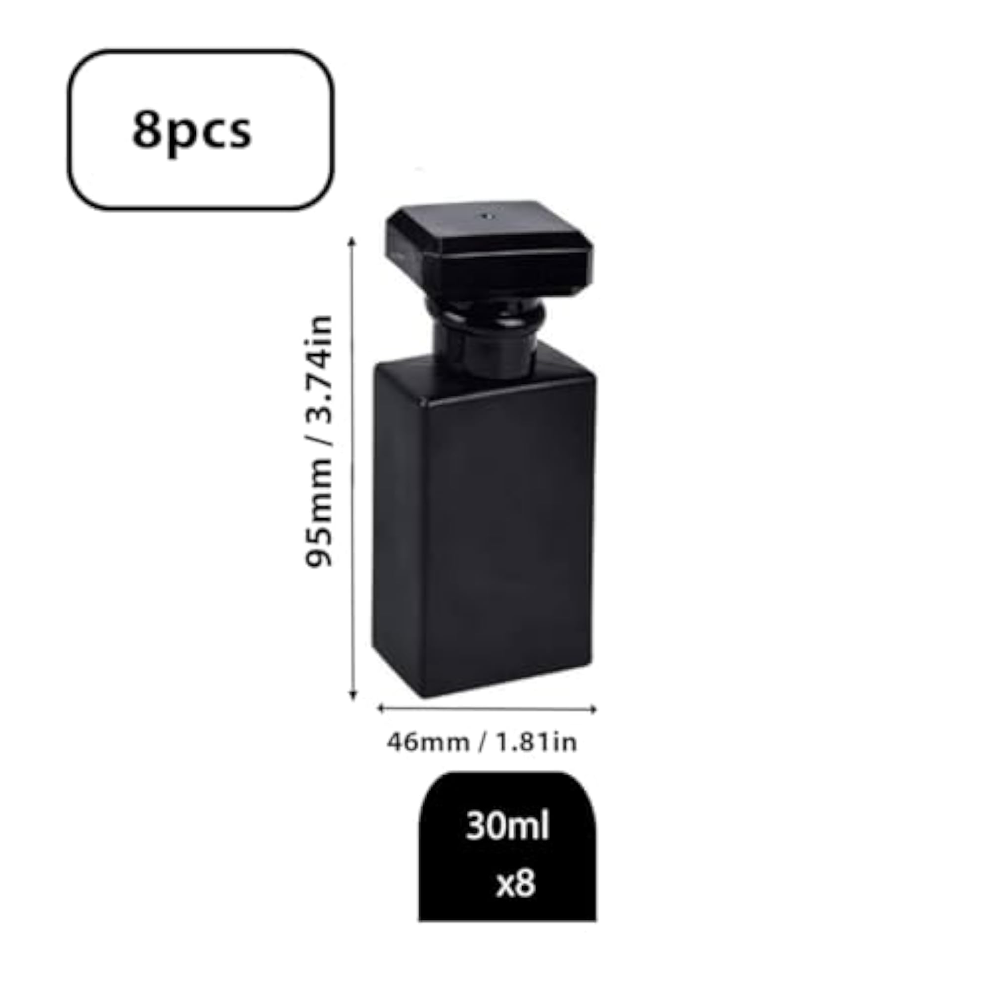 8-Pack Clear Travel Perfume Spray Atomizer Bottles