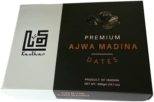 Premium Jumbo Ajwa Dates 400g Gift Box by Kawthar (New Harvest)