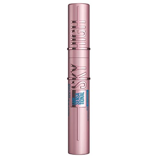 Maybelline New York Sky High - Máscara de pestañas resistente al agua, voluminizadora y alargadora, define, curva y multiplica, negro, 6 ml