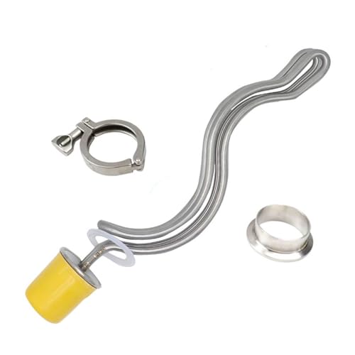Calentador de agua eléctrico de 220V, 2,5 kW, todo SUS304, 1,5 ', triple abrazadera (OD50.5), elemento calefactor de inmersión tipo ondulación for elaboración de cerveza(Heater Clamp Set)