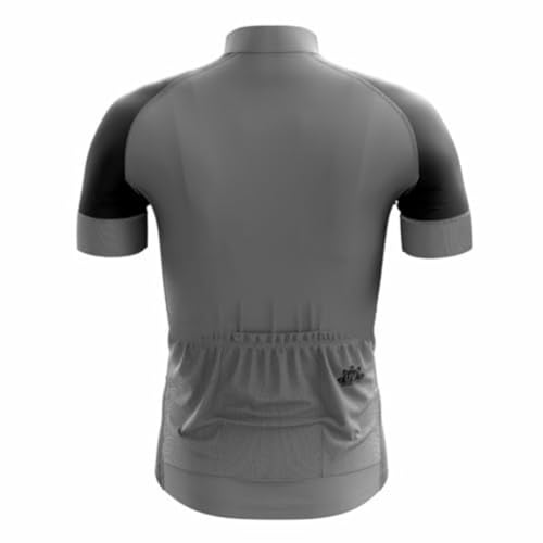 Camisa de Ciclismo Masculina Manga Curta Way Fresh Cinza Proteção UV Slim Confortável Pro Bike (BR,
