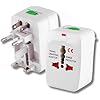 Kit 2 Adaptadores de Tomada Universal para Viagem 150+ Países Bivolt Plugues Europa EUA UK Ásia Japão Austrália Trava de Segurança Retráteis Compacto Ajustável Portátil Padrão Internacional