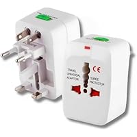Kit 2 Adaptadores de Tomada Universal para Viagem 150+ Países Bivolt Plugues Europa EUA UK Ásia Japão Austrália Trava de Segurança Retráteis Compacto Ajustável Portátil Padrão Internacional