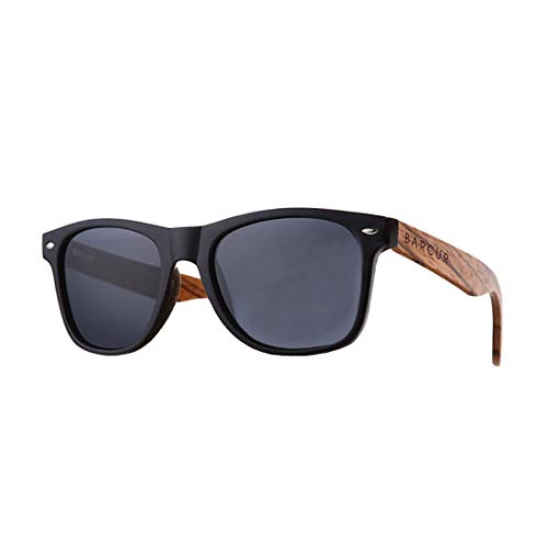 Lunettes de soleil unisex polarisées UV400 Tom Eisenmann acétate et bois de zèbre
