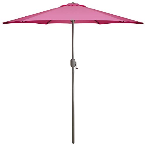 Northlight 7.5ft Outdoor Patio Market Umbrella with Hand Crank, Pink