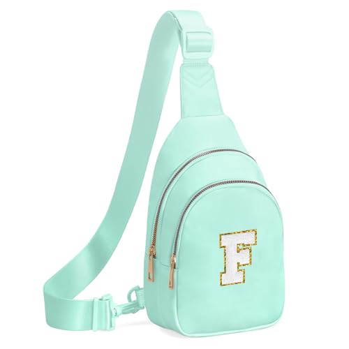 Birthday Gifts for 7 8 9 10 11 12 13 Year Old Girls Small Initial Sling Bag Cross Body Bag Fanny Pack for Girls Light Green F