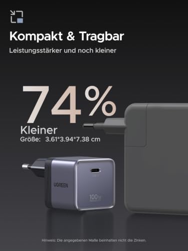 UGREEN Nexode Air 100W USB C Ladegerät mit 1 m USB C Kabel, 1x USB-C Port, – Ansicht 3
