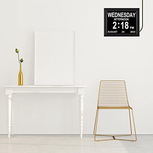 Digital Calendar Clock Date And Time Day Of The Week Clock 8 Alarm Options + Auto Dimming For Seniors Dementia Elderly Patients #TOP6