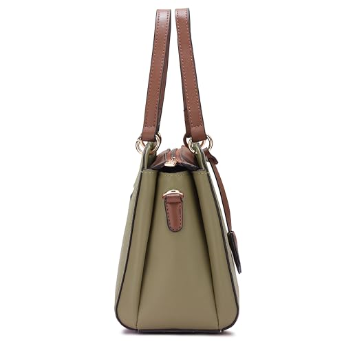 Image of HAWKWOOD Women's Premium PU Leather Structured Handheld Bag with Adjustable Shoulder Strap | Multi-Compartment Office & Casual Tote | Elegant Top Handle Purse for Daily Use